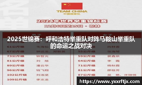2025世锦赛：呼和浩特举重队对阵马鞍山举重队的命运之战对决