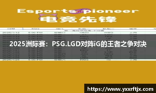 2025洲际赛：PSG.LGD对阵iG的王者之争对决